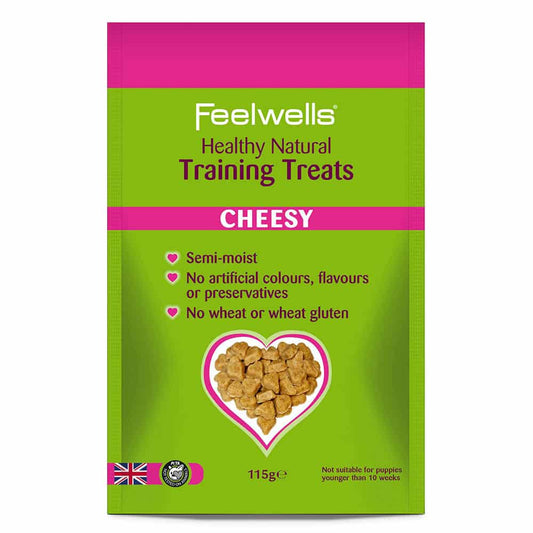 Feelwells Healthy, Natural Training Treats are a semi-moist, heart shaped treat