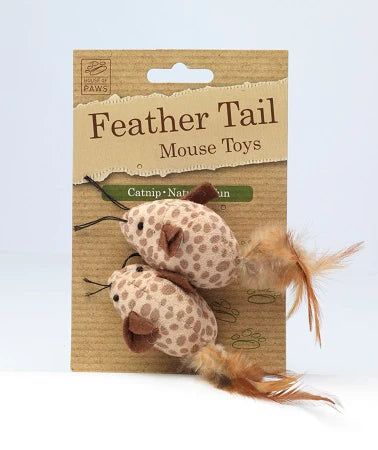 House Of Paws Feather Tail Mouse Toy